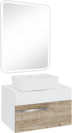 Runo Мебель для ванной Вудлайн 65 Lavello дуб крафт/белая – фотография-1